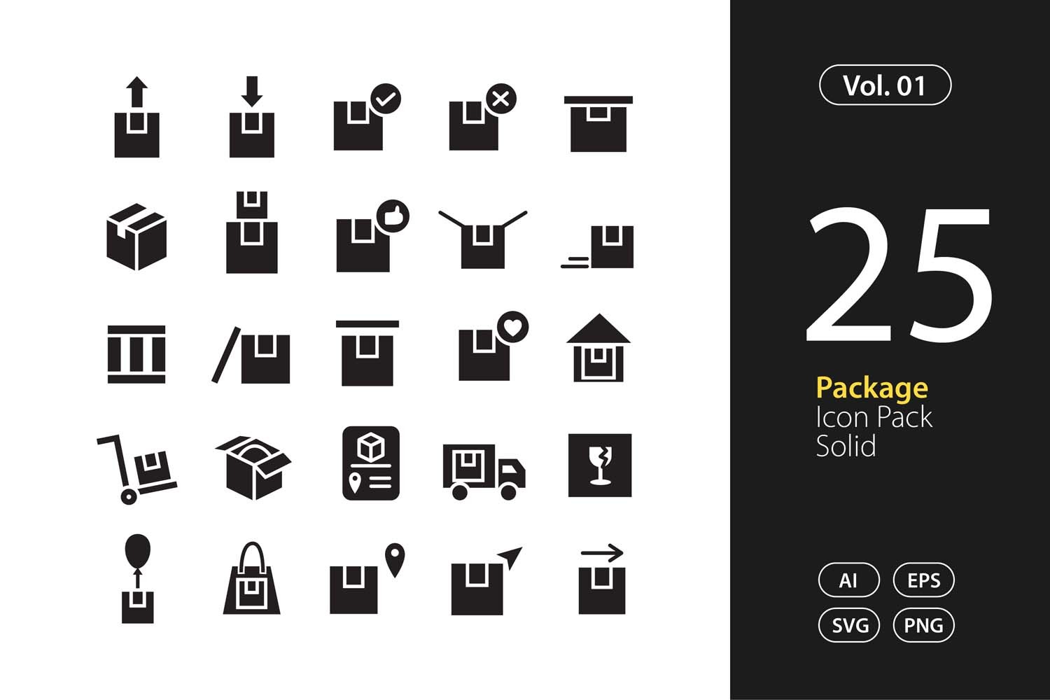 25 Package Icon Set Vector SVG & EPS Graphic by sixtwenty studio ...