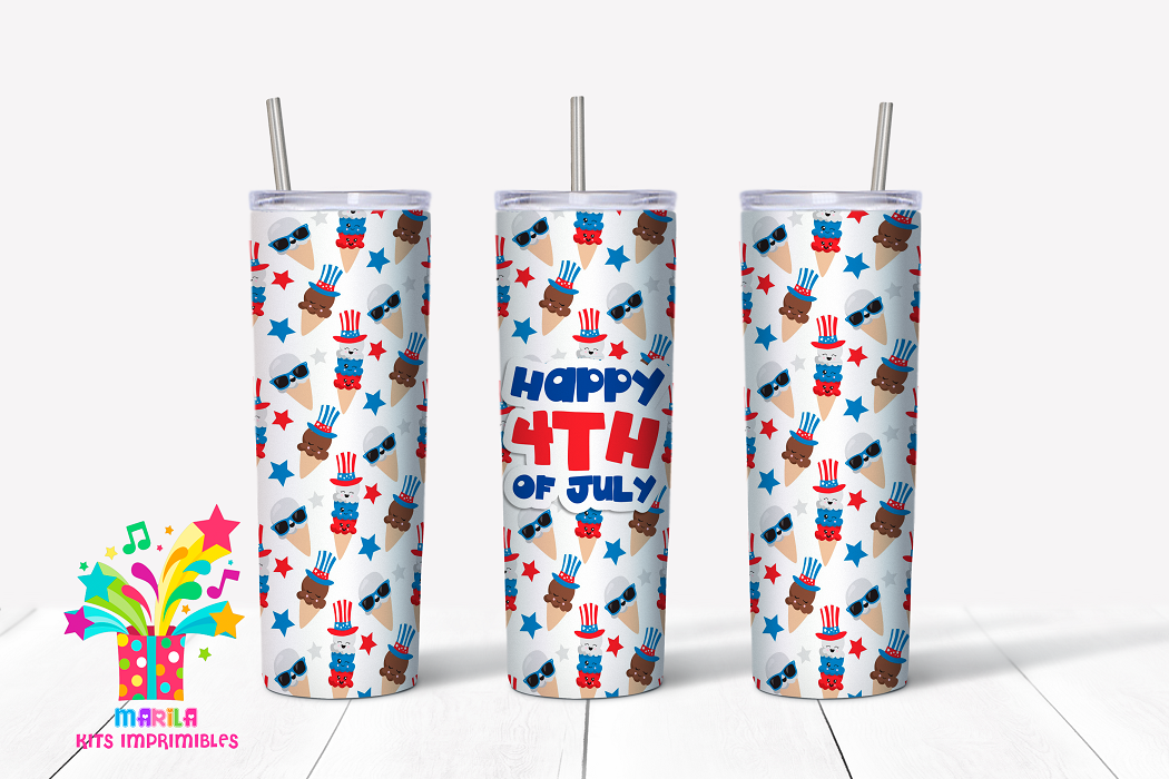 4 July Sublimation Skinny Tumbler #9 Graphic by Marila Designs ...