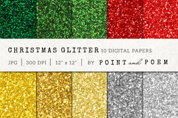 Christmas Glitter Digital Paper
