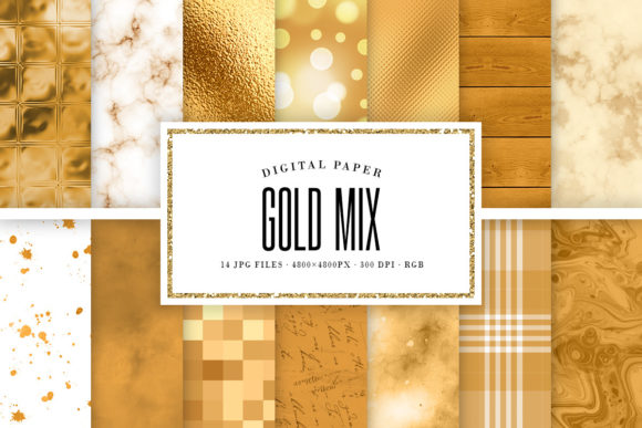 Gold Digital Paper Mix