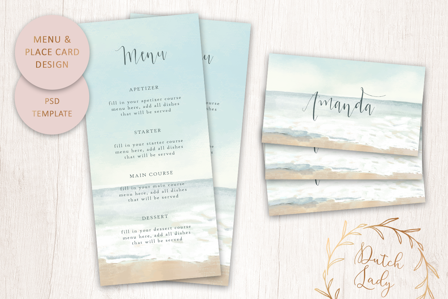 PSD Menu & Place Card Template #2