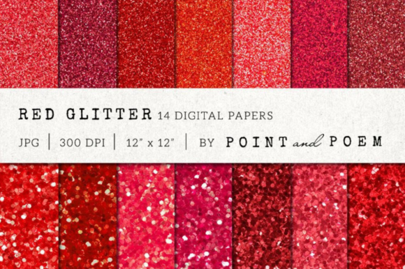 Red Glitter Digital Paper