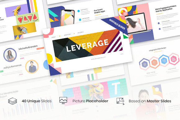 Leverage - Color Geometry Google Slides Graphic Presentation Templates By New Coral