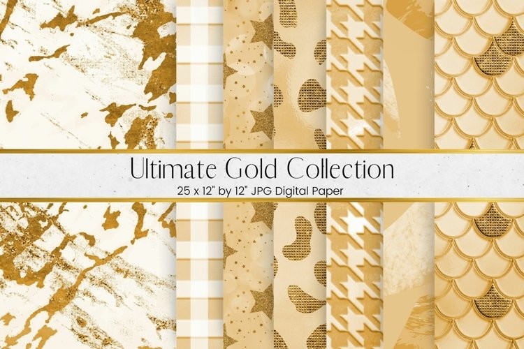 Mixed Gold Patterns Digital Paper Graphic by Pixafied · Creative Fabrica