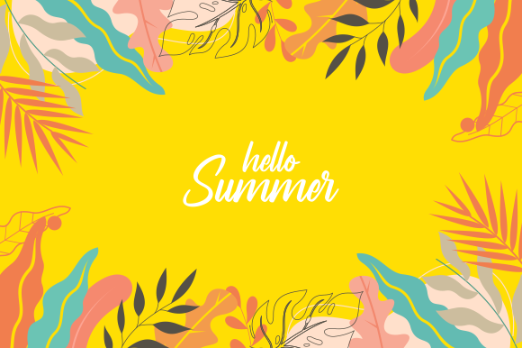 Organic Flat Summer Background Vector Grafica Sfondi Di DEEMKA STUDIO