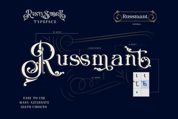 Rusty Store Font PNG with transparent background - Preview 3