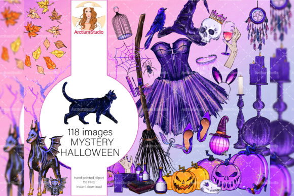 118 Mystery Halloween Clipart Set