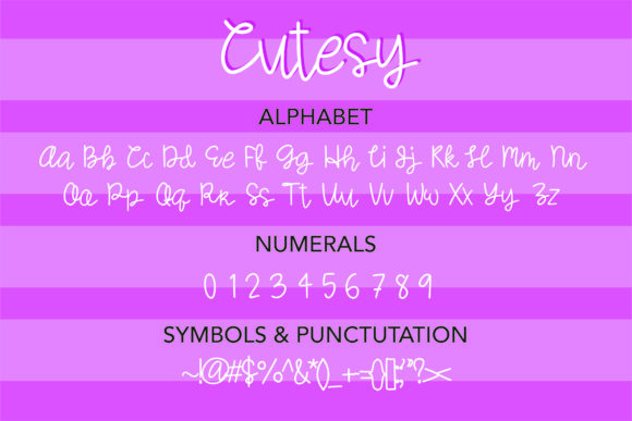 Cutesy Font - Preview 1