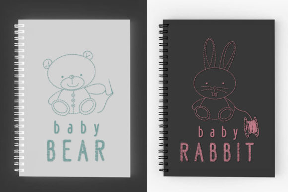 Handstitch Font PNG with transparent background - Preview 1