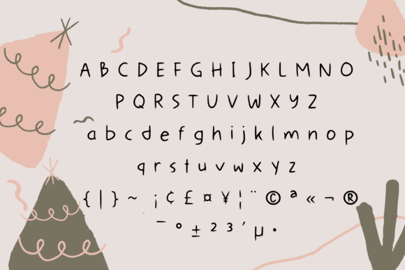 Messy Sketch Font PNG with transparent background - Preview 1