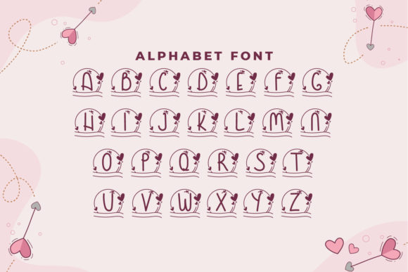 Monogram Handrawn Love Font PNG with transparent background - Preview 3