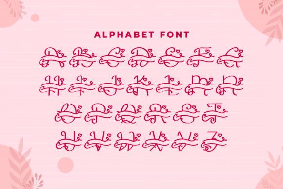 Monogram Lovely Font PNG with transparent background - Preview 3