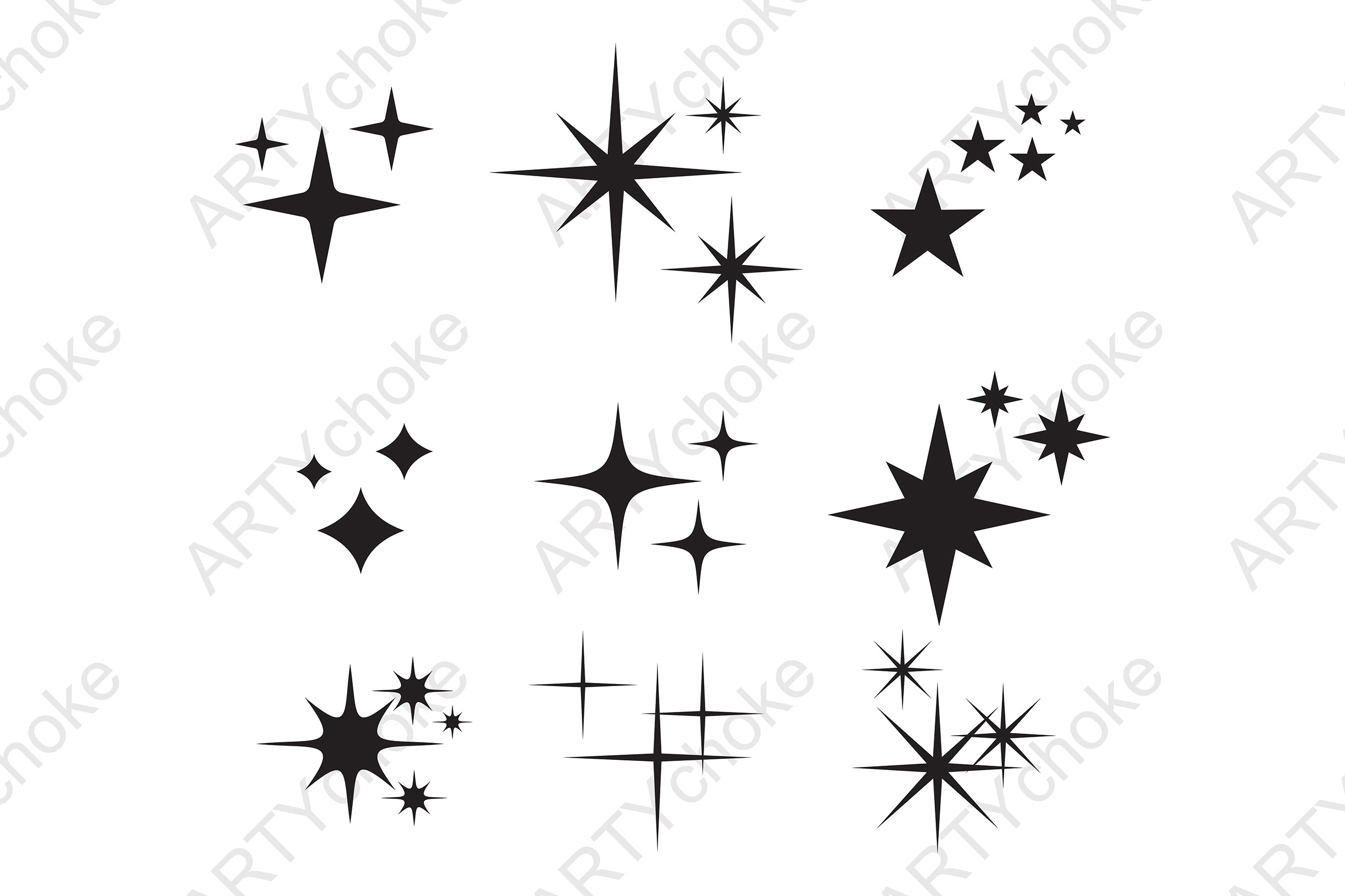 Sparkle Stars. SVG File Ready for Cricut