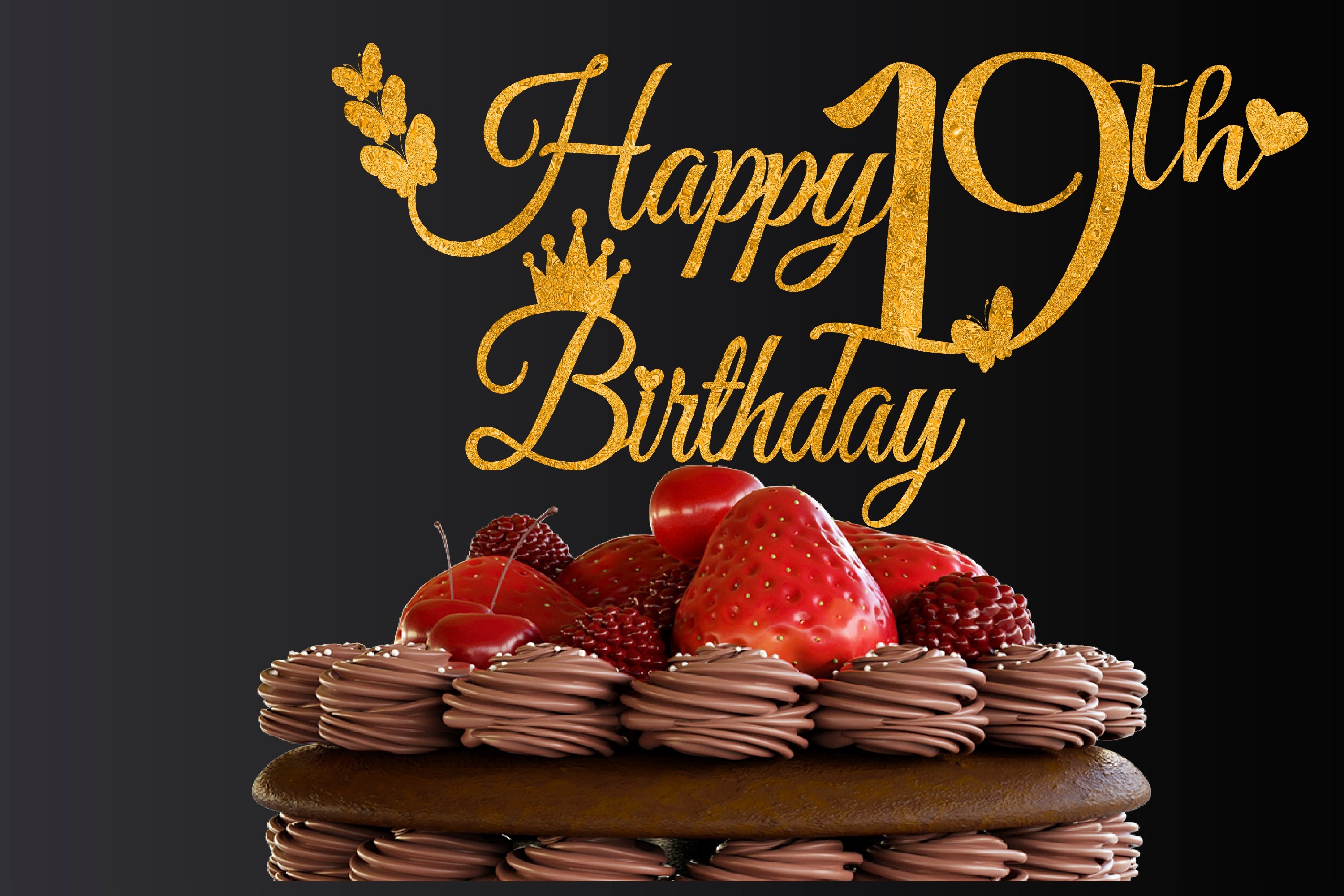 19th Birthday Cake Topper SVG