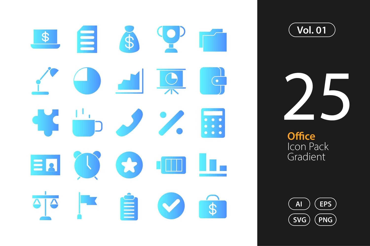 25 Office Icon Set Vector SVG & EPS Graphic by sixtwenty studio ...
