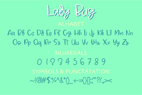 Lady Bug Font PNG with transparent background - Preview 1