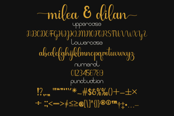 Milea Dilan Font PNG with transparent background - Preview 5