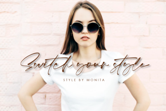 Monita Signature Font PNG with transparent background - Preview 1