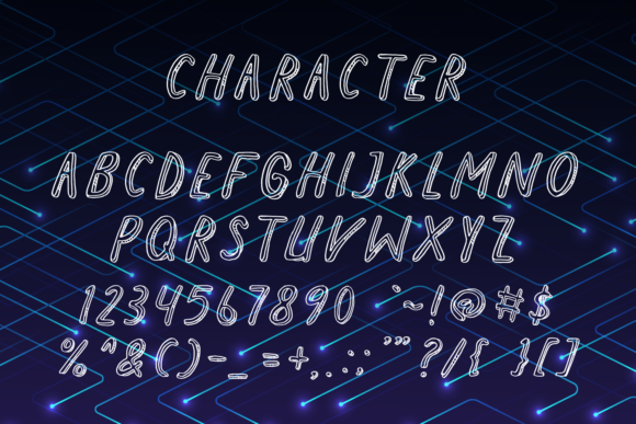 Music Matrix Font PNG with transparent background - Preview 2