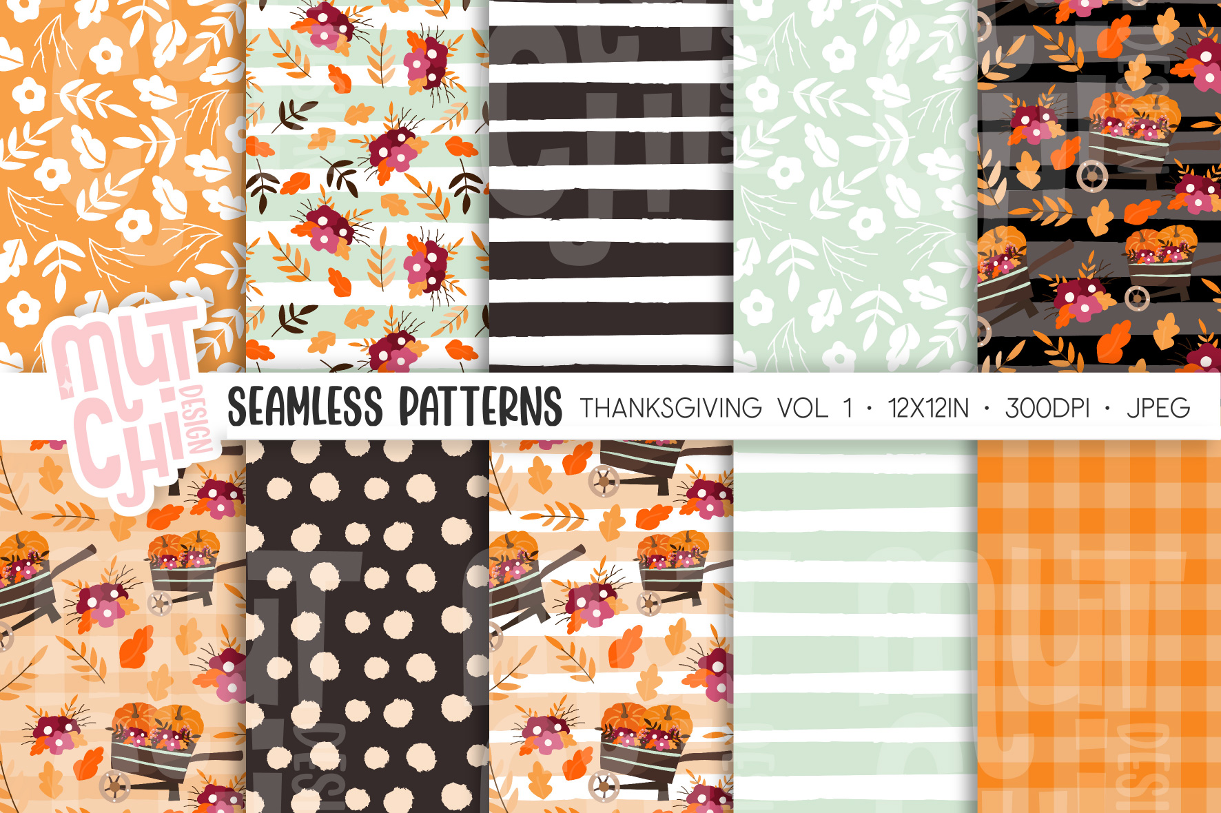 Thanksgiving/Fall Seamless Patterns