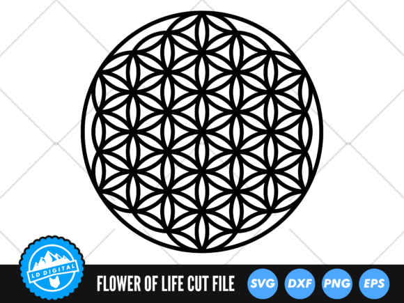 Flower of life sacred geometry mandala SVG for dog mom yoga studio wall art