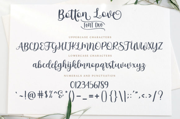 Botton Love Duo Font PNG with transparent background - Preview 4