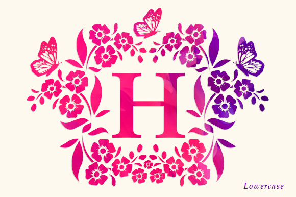 Flower Butterfly Monogram Font Font - Preview 1