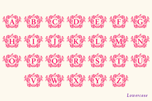 Flower Butterfly Monogram Font Font - Preview 3