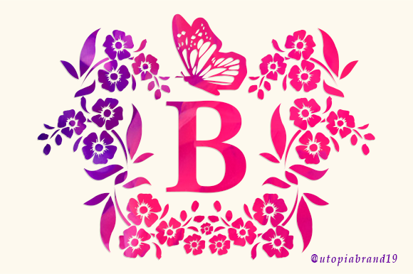 Flower Butterfly Monogram Font Decorative Font By utopiabrand19