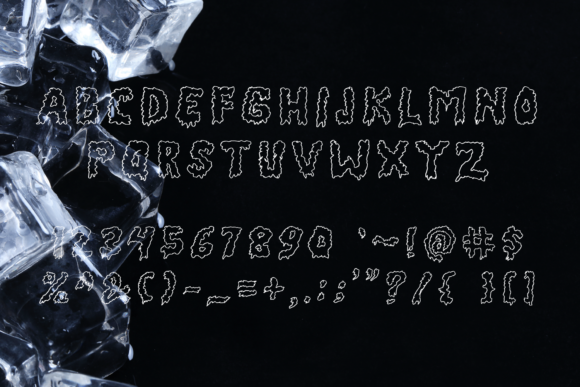 Ice Liquid Font PNG with transparent background - Preview 2