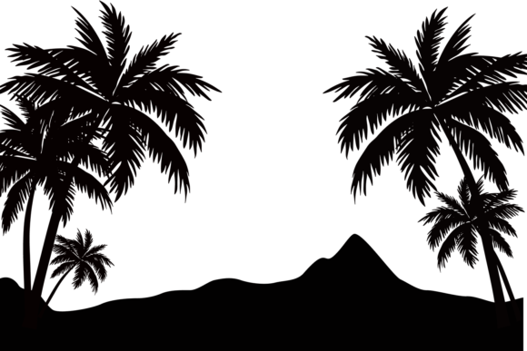 Summer Coconut Tree Beach Graphic by OHM Vector · Creative Fabrica