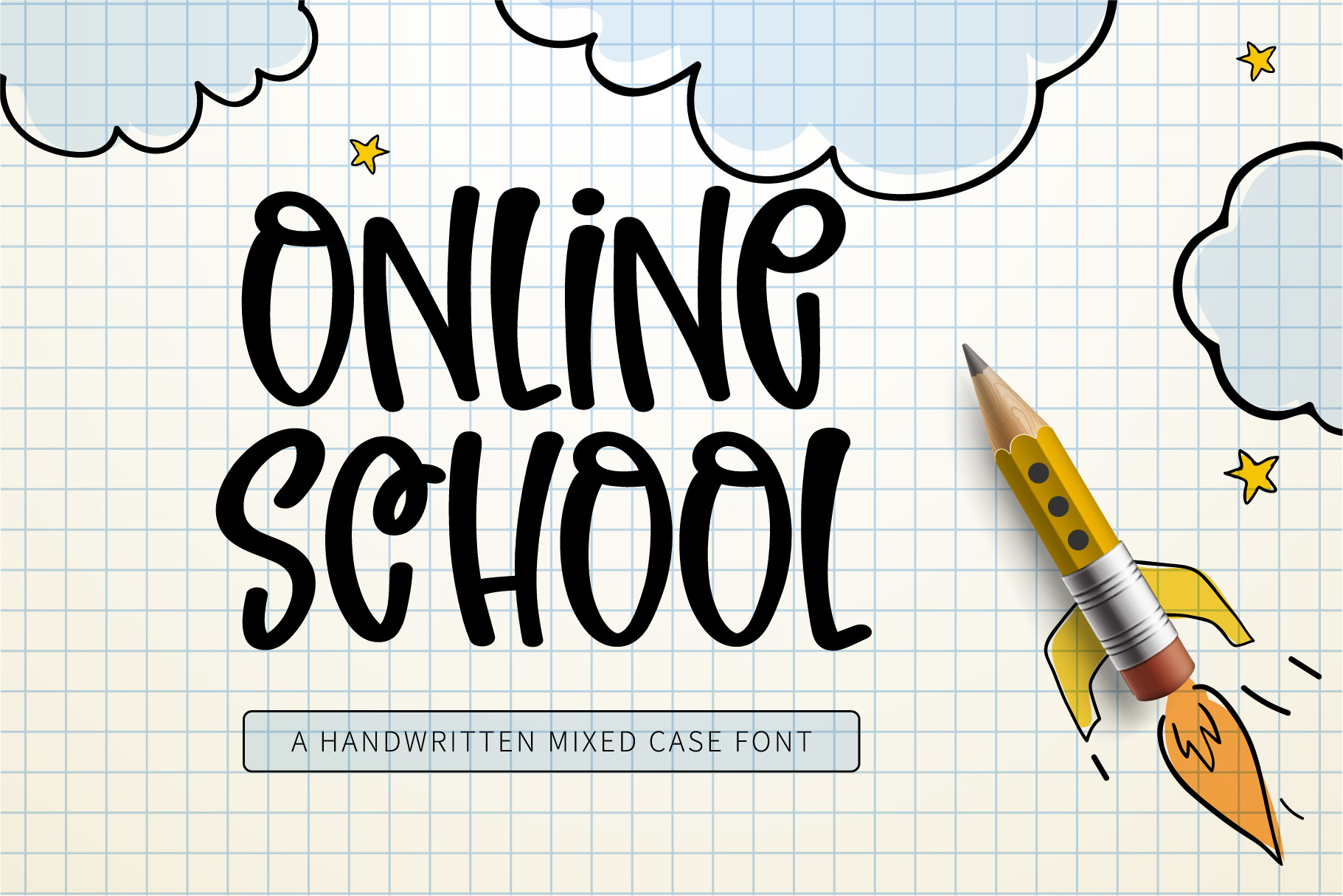 Online School preview, friendly modern display font
