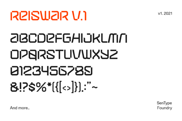Reiswar Font PNG with transparent background - Preview 1