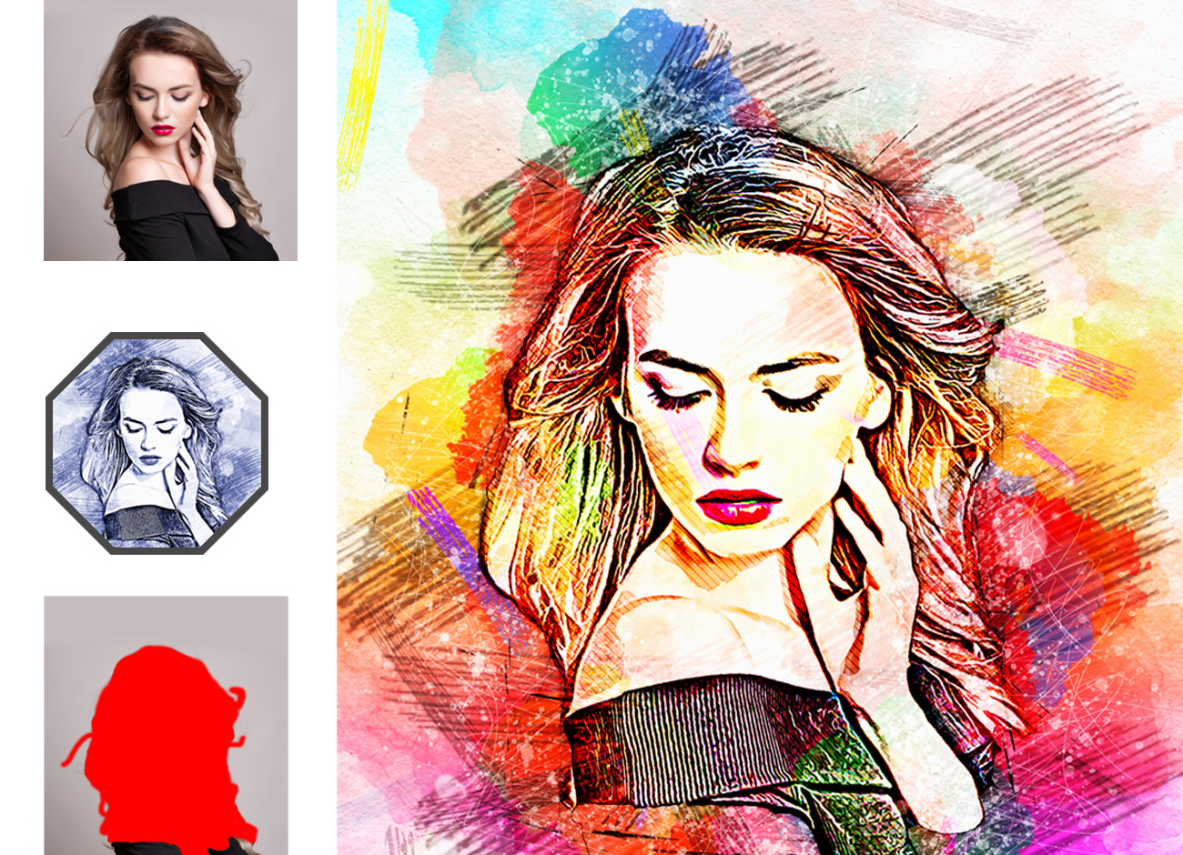 Sketch Watercolor Effect PS Action Graphic by hmalamin8952 · Creative ...