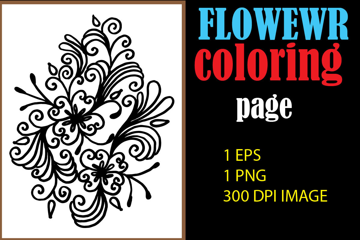 FLOWER COLORING BOOK PAGE Graphic by amjadhossainpinko · Creative Fabrica