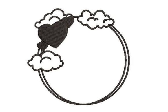 Heart and Clouds Border