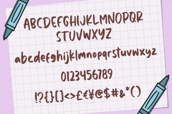 Marker and Paper Font PNG with transparent background - Preview 2