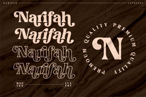 Narifah Font PNG with transparent background - Preview 1