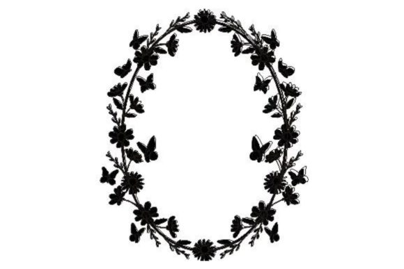 Oval Floral Butterfly Frame