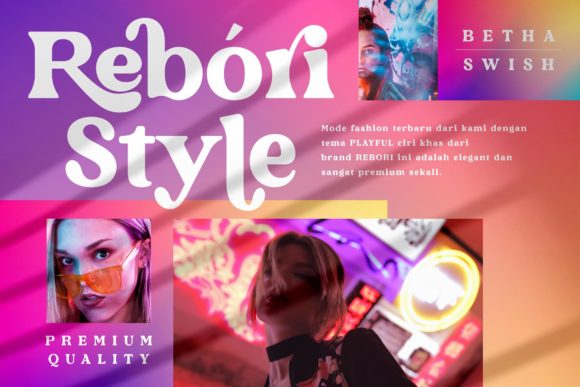 Rebori Font PNG with transparent background - Preview 4