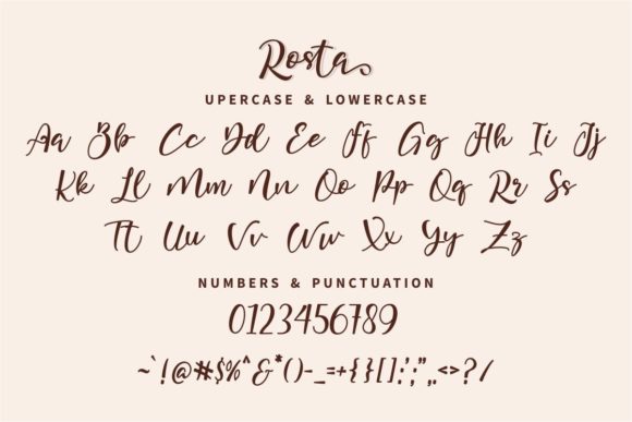 Rosta Font font preview - 2
