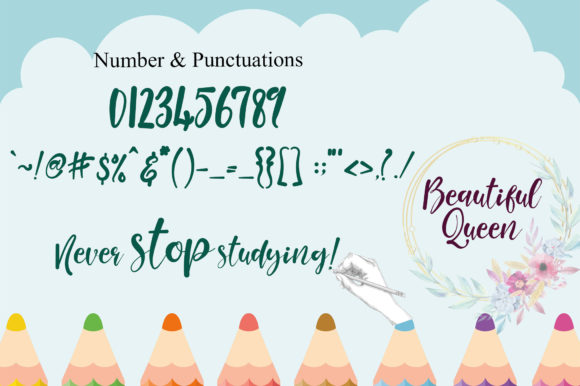 Beautiful Queen Font PNG with transparent background - Preview 5