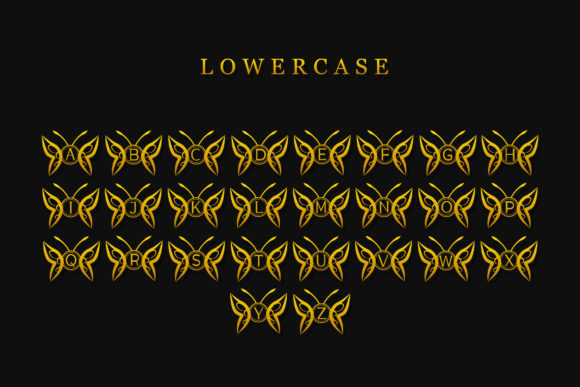 Butterfly Gold Monogram Font - Preview 4