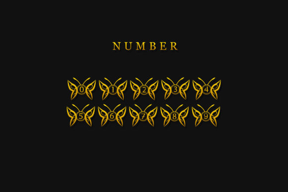 Butterfly Gold Monogram Font - Preview 5