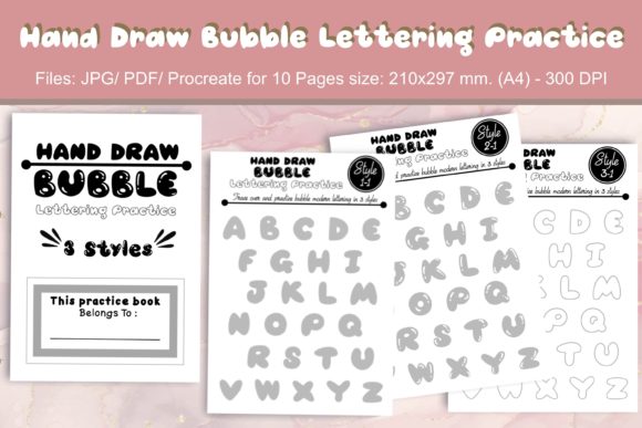 Hand Draw Bubble Lettering Practice