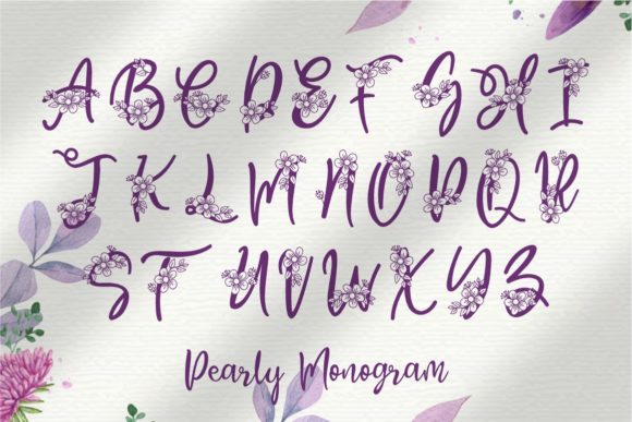 Pearly Monogram Font PNG with transparent background - Preview 1