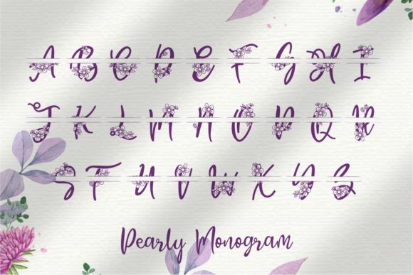 Pearly Monogram Font PNG with transparent background - Preview 2