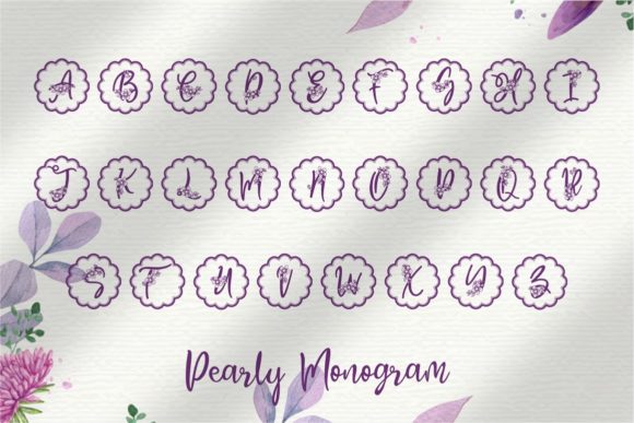 Pearly Monogram Font PNG with transparent background - Preview 3