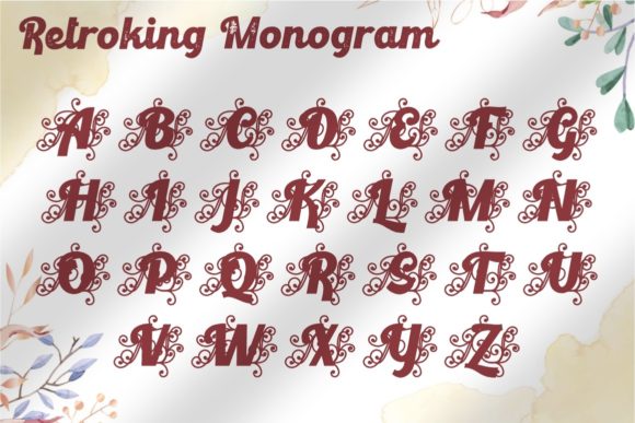 Retroking Monogram Font PNG with transparent background - Preview 1