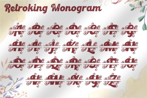 Retroking Monogram Font PNG with transparent background - Preview 2